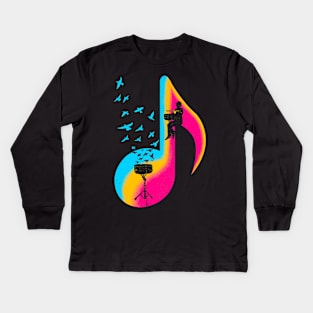 Music Snare Drum Player Kids Long Sleeve T-Shirt